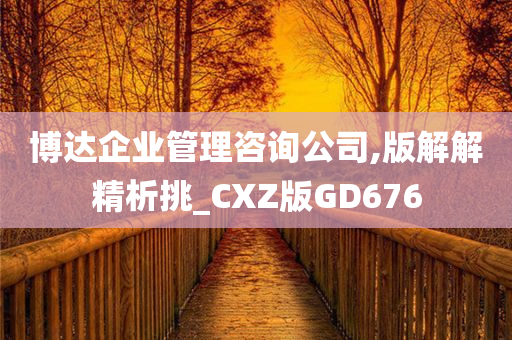 博达企业管理咨询公司,版解解精析挑_CXZ版GD676