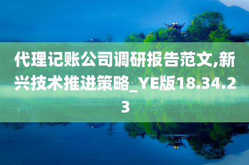 代理记账公司调研报告范文,新兴技术推进策略_YE版18.34.23