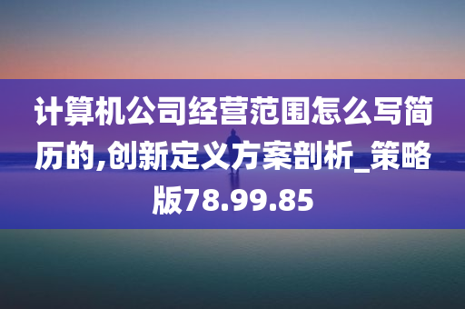 计算机公司经营范围怎么写简历的,创新定义方案剖析_策略版78.99.85