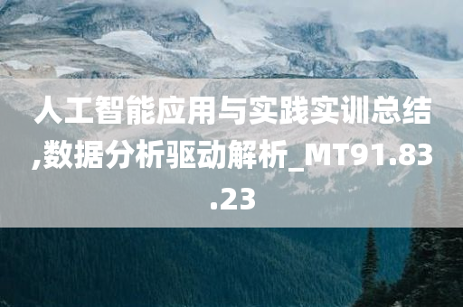 人工智能应用与实践实训总结,数据分析驱动解析_MT91.83.23