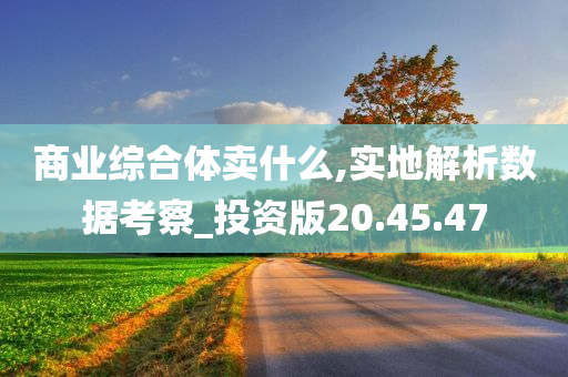 商业综合体卖什么,实地解析数据考察_投资版20.45.47