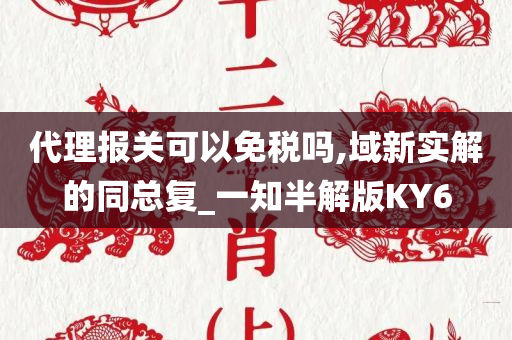 代理报关可以免税吗,域新实解的同总复_一知半解版KY6