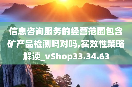 信息咨询服务的经营范围包含矿产品检测吗对吗,实效性策略解读_vShop33.34.63