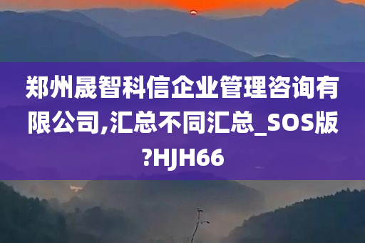 郑州晟智科信企业管理咨询有限公司,汇总不同汇总_SOS版?HJH66