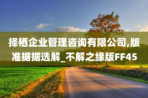 择栖企业管理咨询有限公司,版准据据选解_不解之缘版FF45