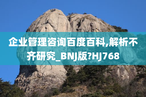 企业管理咨询百度百科,解析不齐研究_BNJ版?HJ768