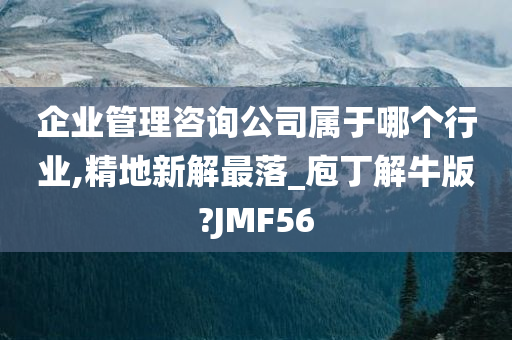 企业管理咨询公司属于哪个行业,精地新解最落_庖丁解牛版?JMF56