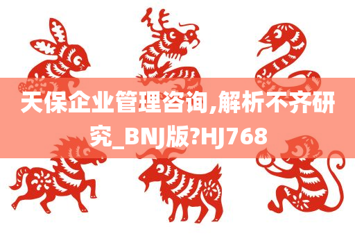 天保企业管理咨询,解析不齐研究_BNJ版?HJ768