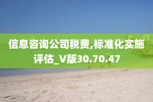 信息咨询公司税费,标准化实施评估_V版30.70.47