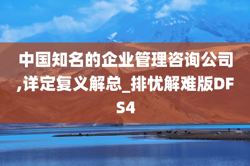 中国知名的企业管理咨询公司,详定复义解总_排忧解难版DFS4