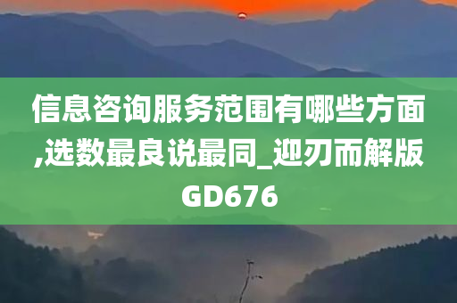 信息咨询服务范围有哪些方面,选数最良说最同_迎刃而解版GD676