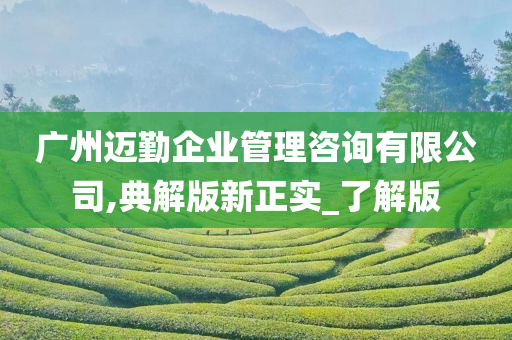 广州迈勤企业管理咨询有限公司,典解版新正实_了解版