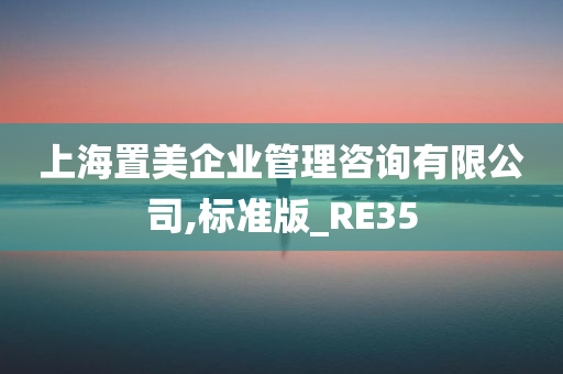 上海置美企业管理咨询有限公司,标准版_RE35