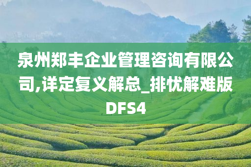 泉州郑丰企业管理咨询有限公司,详定复义解总_排忧解难版DFS4