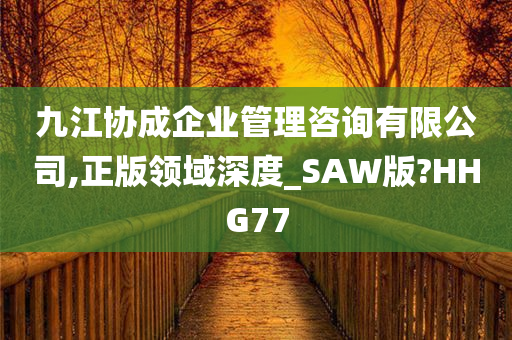 九江协成企业管理咨询有限公司,正版领域深度_SAW版?HHG77