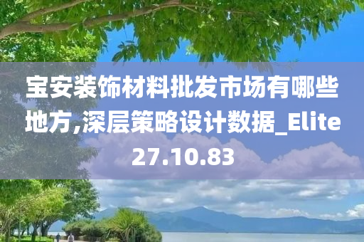 宝安装饰材料批发市场有哪些地方,深层策略设计数据_Elite27.10.83