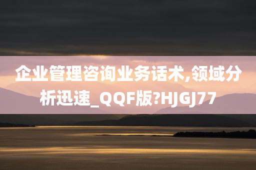 企业管理咨询业务话术,领域分析迅速_QQF版?HJGJ77