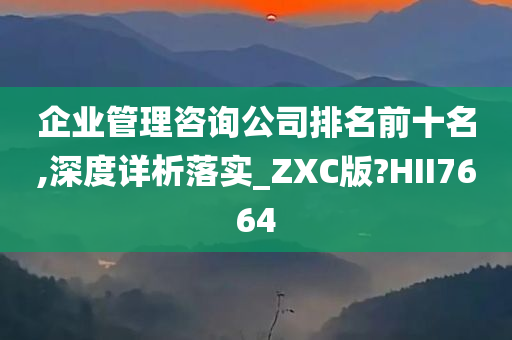 企业管理咨询公司排名前十名,深度详析落实_ZXC版?HII7664