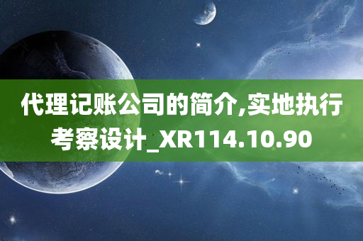 代理记账公司的简介,实地执行考察设计_XR114.10.90