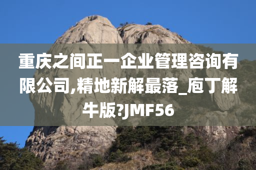 重庆之间正一企业管理咨询有限公司,精地新解最落_庖丁解牛版?JMF56