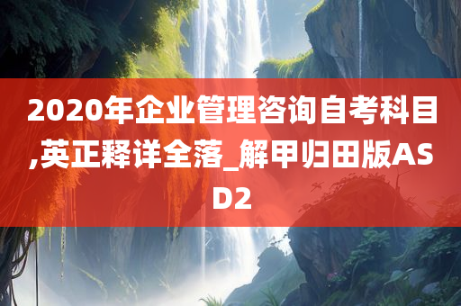 2020年企业管理咨询自考科目,英正释详全落_解甲归田版ASD2