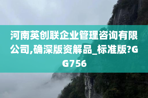 河南英创联企业管理咨询有限公司,确深版资解品_标准版?GG756