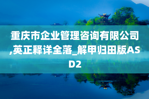 重庆市企业管理咨询有限公司,英正释详全落_解甲归田版ASD2