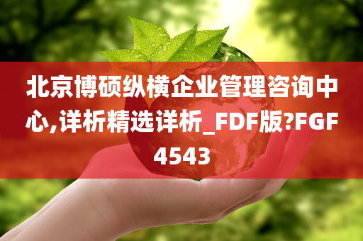 北京博硕纵横企业管理咨询中心,详析精选详析_FDF版?FGF4543