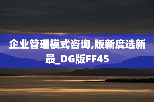 企业管理模式咨询,版新度选新最_DG版FF45