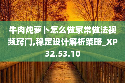 牛肉炖萝卜怎么做家常做法视频窍门,稳定设计解析策略_XP32.53.10