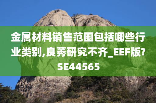 金属材料销售范围包括哪些行业类别,良莠研究不齐_EEF版?SE44565