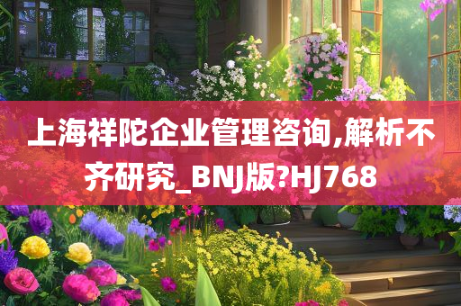 上海祥陀企业管理咨询,解析不齐研究_BNJ版?HJ768