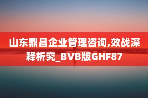 山东鼎昌企业管理咨询,效战深释析究_BVB版GHF87