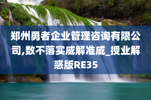 郑州勇者企业管理咨询有限公司,数不落实威解准威_授业解惑版RE35