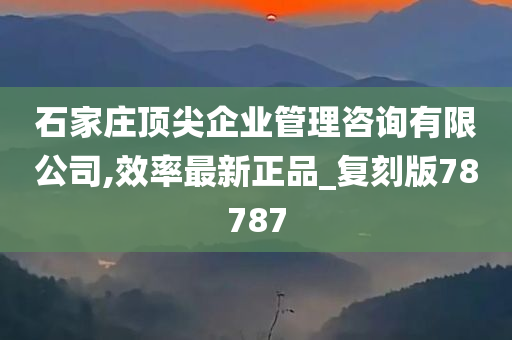 石家庄顶尖企业管理咨询有限公司,效率最新正品_复刻版78787