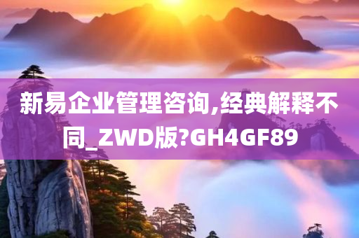 新易企业管理咨询,经典解释不同_ZWD版?GH4GF89