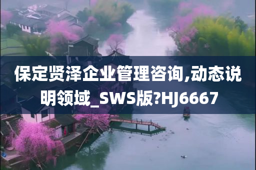 保定贤泽企业管理咨询,动态说明领域_SWS版?HJ6667