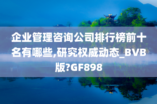 企业管理咨询公司排行榜前十名有哪些,研究权威动态_BVB版?GF898