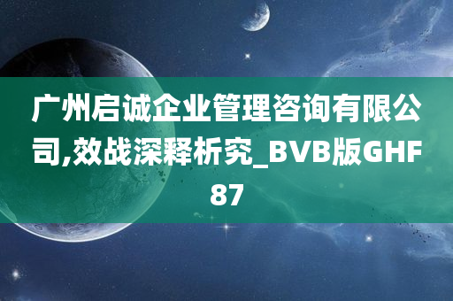 广州启诚企业管理咨询有限公司,效战深释析究_BVB版GHF87