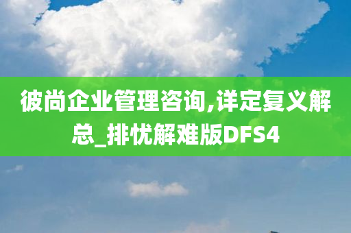 彼尚企业管理咨询,详定复义解总_排忧解难版DFS4