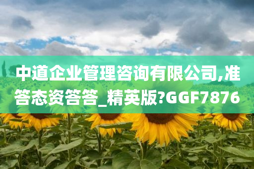 中道企业管理咨询有限公司,准答态资答答_精英版?GGF7876