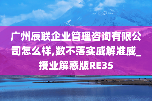 广州辰联企业管理咨询有限公司怎么样,数不落实威解准威_授业解惑版RE35