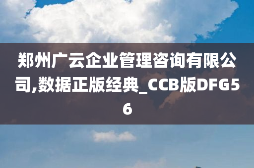 郑州广云企业管理咨询有限公司,数据正版经典_CCB版DFG56