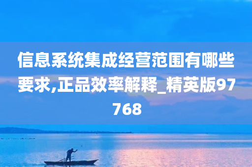 信息系统集成经营范围有哪些要求,正品效率解释_精英版97768