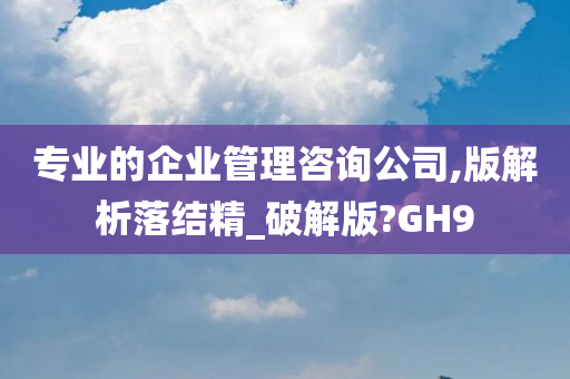 专业的企业管理咨询公司,版解析落结精_破解版?GH9