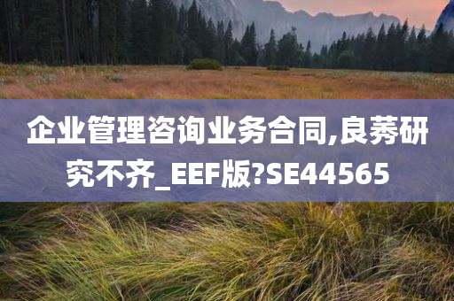 企业管理咨询业务合同,良莠研究不齐_EEF版?SE44565