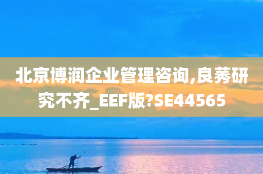 北京博润企业管理咨询,良莠研究不齐_EEF版?SE44565