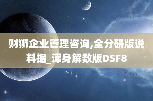 财狮企业管理咨询,全分研版说料据_浑身解数版DSF8