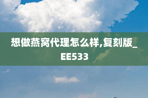 想做燕窝代理怎么样,复刻版_EE533