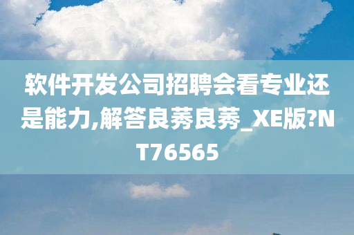 软件开发公司招聘会看专业还是能力,解答良莠良莠_XE版?NT76565